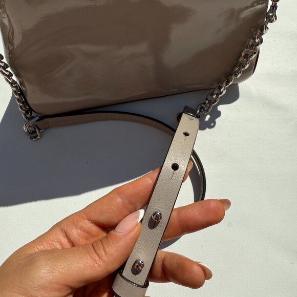 Michael Kors Studio Mercer Dome Crossbody – Cement Grey Patent Leather – Brand N - Picture 6 of 15